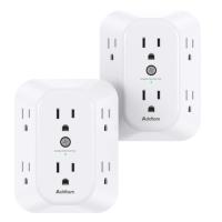 Addtam 6-Outlet 1800J Surge Protector Outlet 2 Pack