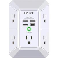 Wall Surge Outlet Protector with 4 USBs by Qinlianf