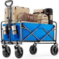 Dumos 120L Foldable Wagons Carts with All-Terrain Wheels