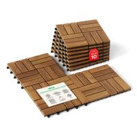 Idzo Waterproof Acacia Interlocking Deck Tiles 10-Pack