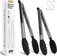 Finenut Stainless Steel Silicone Tongs Set