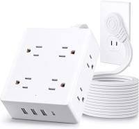 Olcorife 2 Prong Flat Plug Power Strip