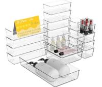 Clear Plastic Drawer Organizer Set