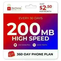 360 Day RedPocket One Year Cell Phone Wireless Plan